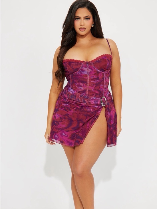 Fashion Nova Dresses & Skirts - NWT Fashion Nova Purple Marble Print Corset Mini Dress